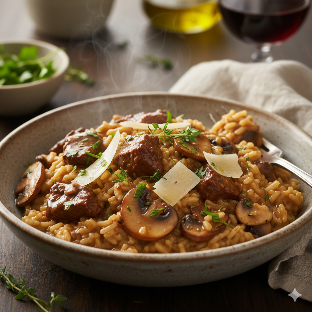 Beef and Mushroom Risotto