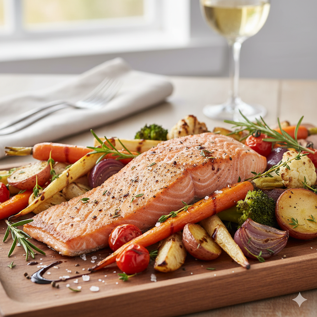 Salmon with Roasted Vegetables